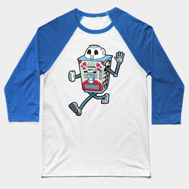 Coffee-Bot Baseball T-Shirt by deancoledesign